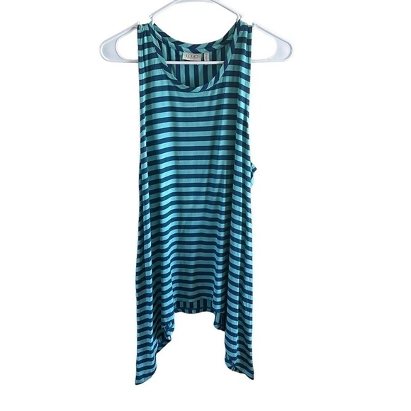 LOGO Sharkbite Hem Striped Tank Top size small blue and turquoise - Picture 1 of 9